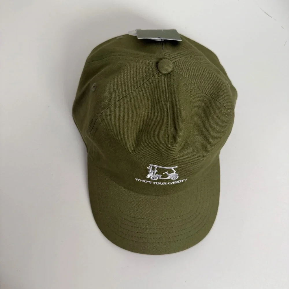 Goodfellow Hat Cap Whos Your Caddy? Golf Golfer Dad Adjustable Olive Green - Picture 4 of 10